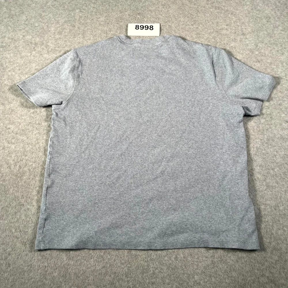 Banana Republic Waffle Knit T Shirt Mens XL Gray Cotton Stretch Crew Neck